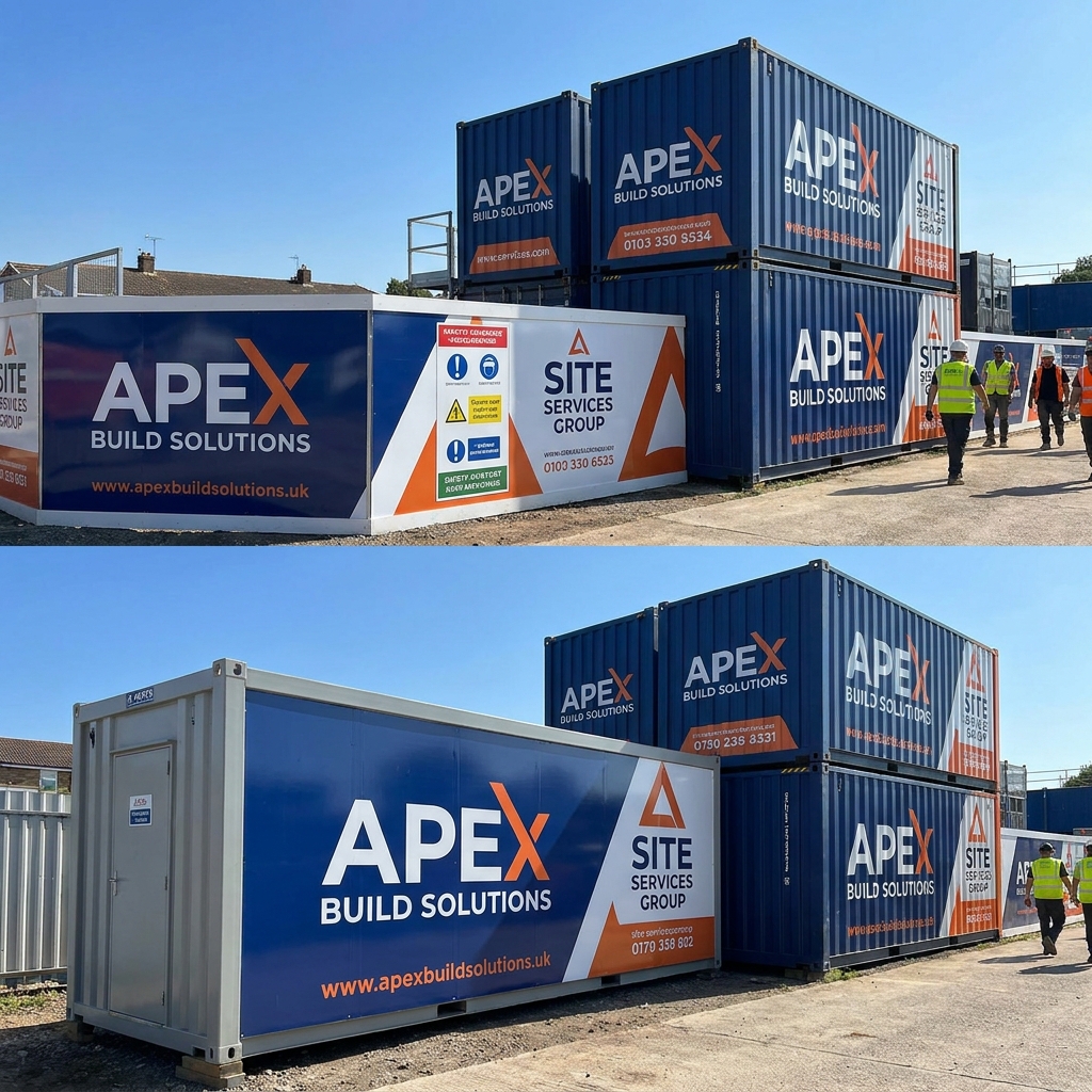 Vinyl wraps and branded graphics for construction site equipment and machinery