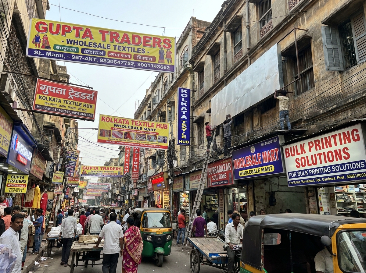 Professional printing services in Burrabazar, Kolkata — signage, banners, corporate branding and stationery by Printpeek