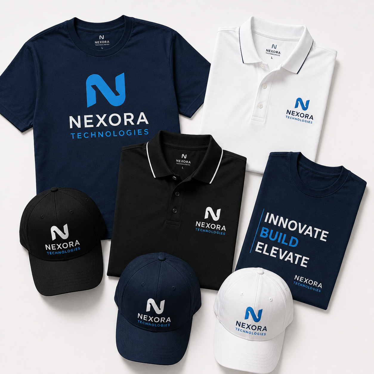 Custom printed branded T-shirts, polos and caps for team events, uniforms and promotional campaigns