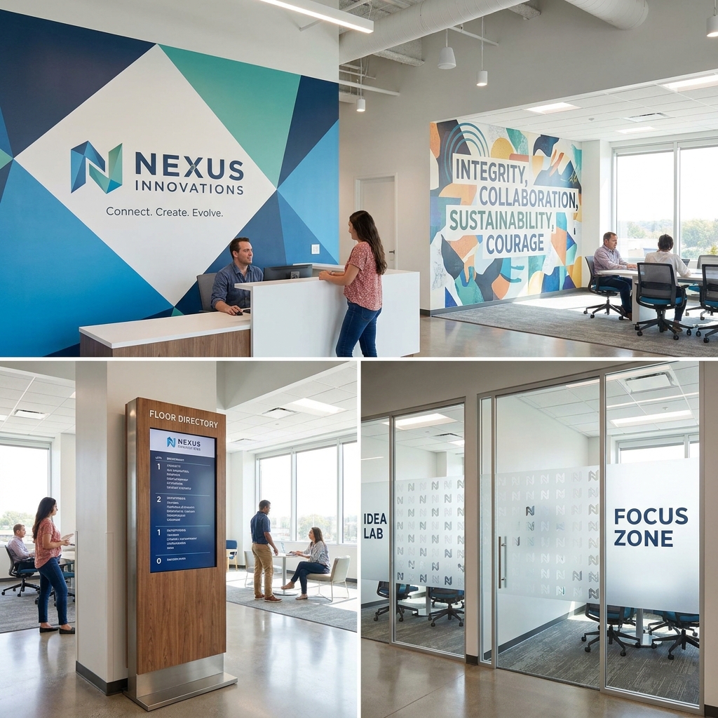Office interior branding and wall graphics by Printpeek