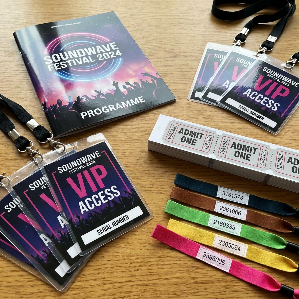 Custom event programmes, entry tickets and invitations for shows and corporate events
