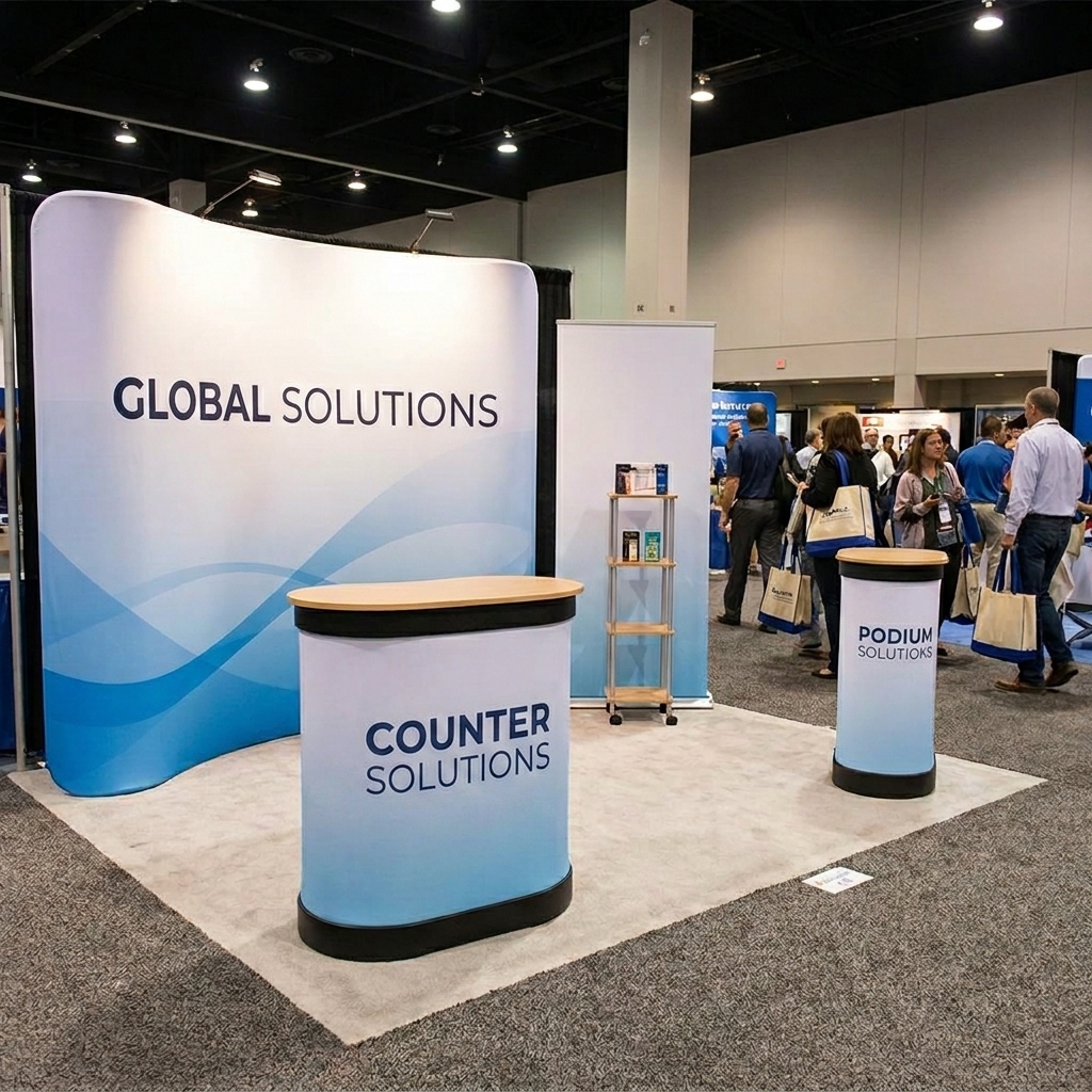 Lightweight portable pop-up display systems for trade shows, exhibitions and brand activations