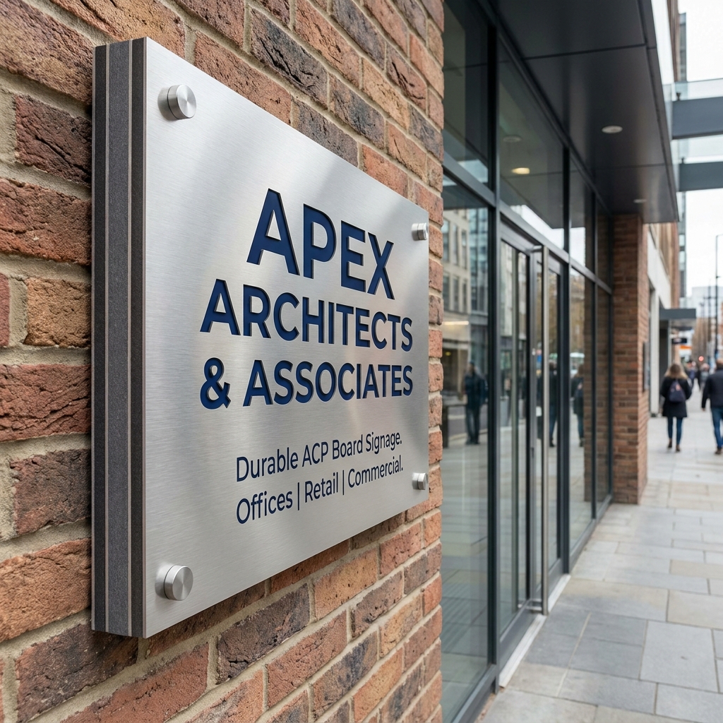 Durable aluminium composite panel ACP board signage for offices, retail shops and commercial buildings